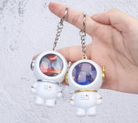 Porte-clés LED en forme de lapin pour enfants avec bouton poussoir, effet laser lumineux, en plastique PU/ABS, emballage personnalisé, cadeau électrique
