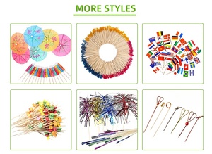 Flat hoa tre tự nhiên Knot xiên Gậy cho nhà hàng phân hủy sinh học thanh trang trí Cocktail Knot Picks cho thực phẩm món tráng miệng - Product Image 5