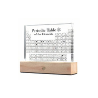 Grand tableau périodique des éléments avec échantillons d'éléments réels, poster de tableau périodique en acrylique, support éclairé, enseignement de la décoration artisanale
