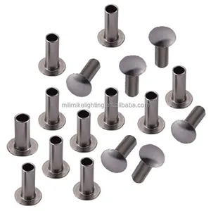 Custom 5mm pan oval head tubular rivet M3 carbon steel nickel plated semi hollow tubular rivet rivet with low round button head