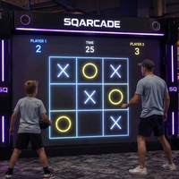 Système de jeu interactif Mutiball XOX Tic Tac Toe avec LED pour défis de réaction, équipement pour parcs de trampolines, aires de jeux intérieures et salles de jeux.