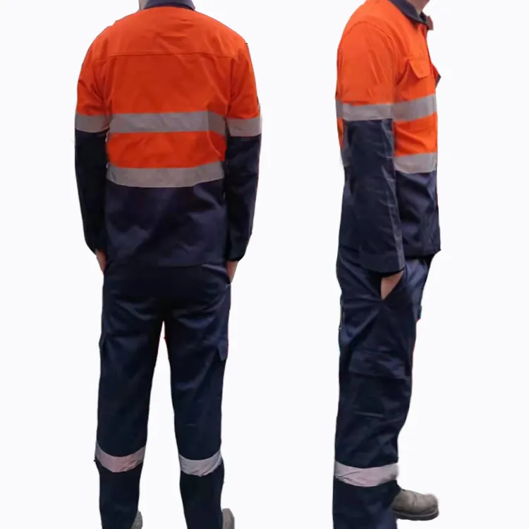100% хлопковая фабричная Строительная промышленная индивидуальная рабочая одежда с длинным рукавом для обеспечения безопасности, униформа для рабочих из стали для майнинга