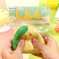 Jouet de simulation alimentaire créatif à rebond lent, série de fruits à pincer amusants (melon Hami fluide), pour la décompression, pour les 7-14 ans, en boîte