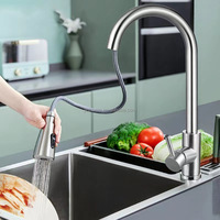 Robinet de cuisine extractible de haute qualité avec garantie de 5 ans, mitigeur eau chaude et froide, robinet d'évier de cuisine