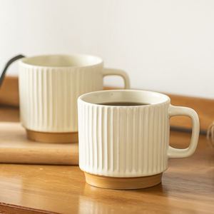 Wholesale Retro Aesthetic Embossed Premium Style Ceramic Tea Coffee Mug for Home - Product Image 1