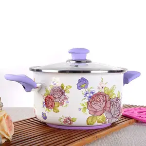 Эмалированная кухонная посуда, высокое качество, на заказ, 24 см, с цветочным узором, эмалированная запеканка