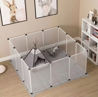 Enclos carré modulable pour chats et chiens, enclos pour chiens de petite à moyenne taille, panneau de séparation en plastique, vente en gros, enclos transparent pour animaux de compagnie