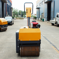 Rouleau compresseur vibratoire manuel pour piétons, rouleau compacteur à double tambour de 0,5 tonne, vente directe d'usine