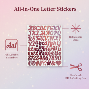 Lettres et autocollants alphanumériques en vinyle métallisé pour signalétique, tasses, carnets, literie et décoration d'emballages - Product Image 5