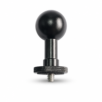 Adaptateur à vis à tête sphérique de 25 mm en alliage d'aluminium, écrou rond de 1/4 pouce, support à rotule pour caméra, moniteur, support de voiture, trépied
