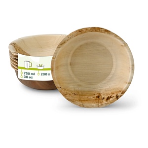 Grands bols ronds en feuille de palmier de 750 ml pour bar à salades et service de repas sains - Product Image 1