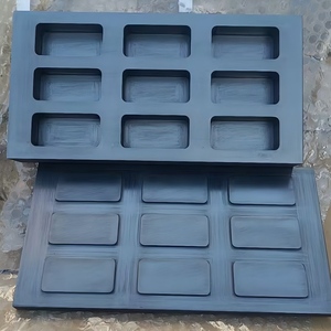 Moule en graphite haute pureté à 9 cavités + couvercles surélevés pour coulée sous vide de <span class=keywords><strong>500g</strong></span> d'or, 200-300g d'<span class=keywords><strong>argent</strong></span>, fourni par l'usine et personnalisable - Product Image 1