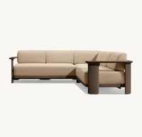 Ensemble de mobilier d'extérieur modulable en aluminium Dune – Canapé de luxe contemporain en métal haut de gamme pour jardin, hôtel et parc