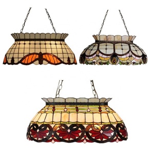Lámpara Colgante LED de Estilo Barroco Tiffany de 28'' Hecha a Mano con 6 Luces de 3500K Blanco Cálido para Sala de Estar - Product Image 1