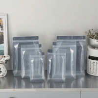 Sacs en plastique transparents à fond plat avec fermeture éclair en matériau BOPP PET mat réutilisable pour l'emballage de nourriture pour animaux de compagnie en poudre