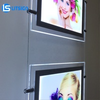 LITSIGN LS S1 Boîte à lumière LED rectangulaire ultra-mince suspendue à haute luminosité 10000 Lumens, cadre en acrylique durable, économe en énergie, pour intérieur