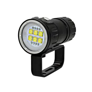 14 Đèn Led Trắng + Đèn Đỏ Đèn Pin Dưới Nước Công Suất Cao Đèn Pin Chụp Ảnh Lặn LED Chống Nước IPX8 80M Dưới Nước