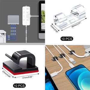 Jiaen - Organizador <span class=keywords><strong>de</strong></span> Cables Autoadhesivo, Kit <span class=keywords><strong>de</strong></span> Gestión <span class=keywords><strong>de</strong></span> Cables <span class=keywords><strong>de</strong></span> Goma para TV, Oficina, Coche, Hogar - Organizador <span class=keywords><strong>de</strong></span> Cables Divididos - Product Image 6