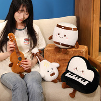 Instrument de musique en peluche Kawaii Jouet en peluche Design personnalisé Sourire créatif Jouet en peluche pour violon et piano
