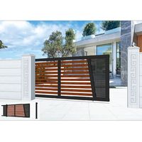 Gerbang Geser Aluminium Lapis Bubuk Modern Mewah untuk Pengembangan Jalan Masuk Vila Premium