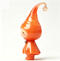 Figurine d'art transparente orange personnalisée en PVC et ABS, statue de dessin animé, fabrication chinoise OEM, figurine personnalisée pour la vente en gros de produits de marque