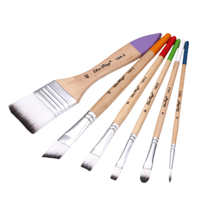Zhuting 6 pièces Nylon cheveux acrylique peinture pinceau ensemble conception de forme différente pour les débutants <span class=keywords><strong>aquarelle</strong></span> peinture noir OEM Art fournitures - Product Image 2