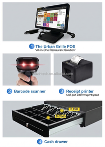 Sistema POS Todo en Uno <span class=keywords><strong>de</strong></span> WUXIN, Caja Registradora con Pantalla Táctil, Pantalla Dual, Máquina POS con Cajón para Efectivo - Product Image 3