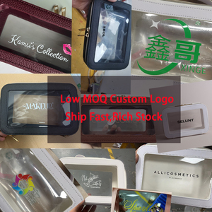 Sac de maquillage de voyage personnalisé HMU avec logo, boîte organisatrice de luxe décontractée, sac de maquillage <span class=keywords><strong>rose</strong></span> transparent avec fermeture éclair - Product Image 6