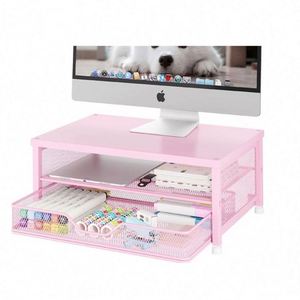 Desk Organizer and <b>Accessories</b> <b>Computer</b> Monitor Stand Riser with Drawer and 2 Pen Holders - Product Image 4