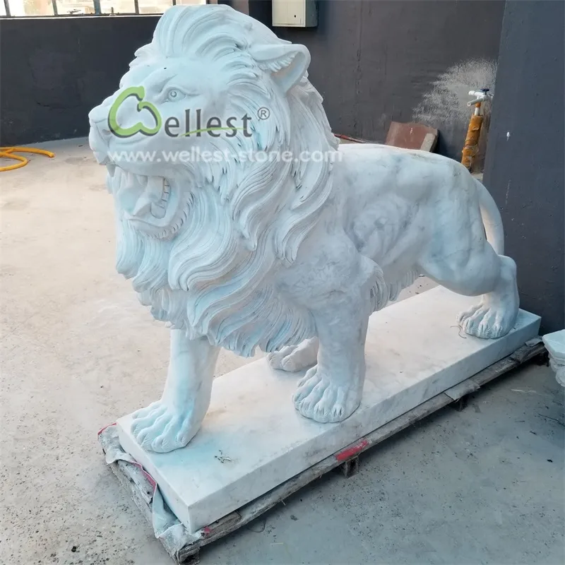 outdoor marble stone lion sculpture stone lion statue walking marble lion statue