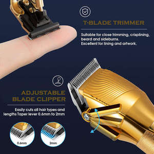 <span class=keywords><strong>Tondeuse</strong></span> à <span class=keywords><strong>Cheveux</strong></span> Électrique en Acier Inoxydable pour <span class=keywords><strong>Homme</strong></span>, Kit de Toilettage, Sans Fil, Or, Usb - Product Image 4