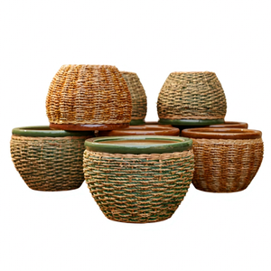 Pot de Bonsaï en Céramique Écologique en Gros, Petit, Multi-Styles, en Porcelaine Émaillée Bleue, pour Sol, Maison et Jardin, Durable, pour Fleurs - Product Image 1