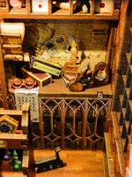 Kits de construction de niches à livres et de maisons de poupées en bois 3D - Modèle de mini-librairie et jouets en bois pour enfants à exposer