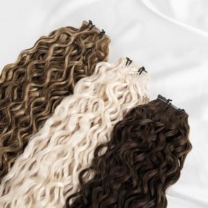 रूसी वर्जिन कर्ली बाल डबल खींचा 22 इंच का ब्लौंडे अदृश्य आसान अनुप्रयोग प्रतिभा वेफ्ट मानव बाल एक्सटेंशन - Product Image 2