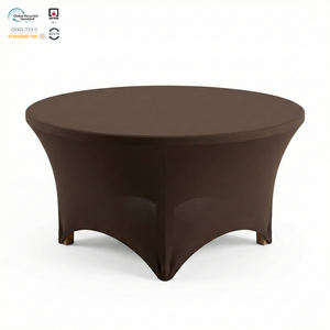 Housse de table extensible moderne en spandex blanc de 32 pouces pour table haute, imperméable, anti-taches, personnalisable pour bistrot - Product Image 1