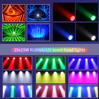 Éclairage de scène professionnel, projecteurs LED Bee Eye à tête mobile, 19x15w, zoom, projecteur à tête mobile