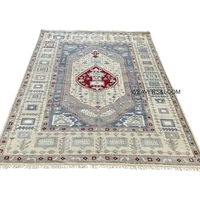 Tapis Oushak tissé à la main avec motifs floraux, en laine turque, style vintage bohème, pour le salon, décoration de la maison