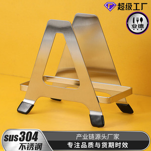 Modern Triangular <b>Pot</b> <b>Lid</b> Rack With Stand <b>For</b> Kitchen Storage Cutting Board <b>Holder</b> Stainless Steel Draining Rack - Product Image 5