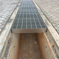 Grille de drainage industrielle en acier galvanisé pour tranchées, grille de couverture sur mesure pour caniveaux municipaux d'évacuation des eaux pluviales