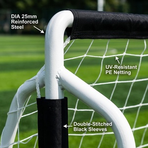 But <span class=keywords><strong>de</strong></span> football portable et pliable 240x150, cadre en <span class=keywords><strong>acier</strong></span> robuste <span class=keywords><strong>de</strong></span> 25 mm, filet <span class=keywords><strong>de</strong></span> football avec certification CE ASTM pour les écoles et les clubs - Product Image 3