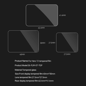 Lente 3 en 1 PULUZ para <span class=keywords><strong>GoPro</strong></span> HERO13 Black, Película de Vidrio Templado 9H 2.5D para Pantalla Frontal y Trasera, Accesorios para Cámaras de Acción y Deportes - Product Image 4
