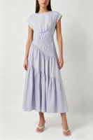 Robe de Soirée Vintage Style Européen et Américain, Mi-Longue, Sans Manches, à Volants, en Lin et Coton, Motif Uni, Taille Haute, Été
