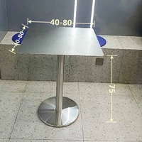 Table de café de restaurant moderne en acier inoxydable, dessus et bases interchangeables, écologique, durable, finition brossée propre