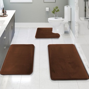 FIGOO - Ensemble de 3 tapis de bain en mousse <span class=keywords><strong>à</strong></span> mémoire de forme, antidérapants, absorbants, lavables en <span class=keywords><strong>machine</strong></span>, faible MOQ, prix d'usine - Product Image 4