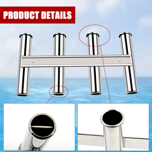 Vente en gros de pièces marines, accessoires en acier inoxydable à 4 maillons, 4 tubes, <span class=keywords><strong>support</strong></span> de <span class=keywords><strong>canne</strong></span> à pêche à pince pour bateau - Product Image 5