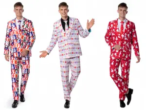 Christmas Party Dress Suit For Men Polyester Ball Costume With Pants For Adult Xmas Celebrations