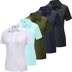 POLO à manches courtes pour femmes <span class=keywords><strong>de</strong></span> haute qualité-<span class=keywords><strong>Grande</strong></span> <span class=keywords><strong>taille</strong></span>-T-shirt <span class=keywords><strong>de</strong></span> couleur unie sur mesure <span class=keywords><strong>de</strong></span> <span class=keywords><strong>golf</strong></span> décontracté-Avec motif logo - Product Image 3