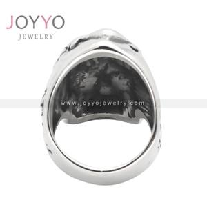 Vente en gros Bon Prix Biker Hommes En Acier Inoxydable Crâne Accessoires <span class=keywords><strong>Pierre</strong></span> Rouge Moto Anneau avec Zircon pour Big Bike Bijoux - Product Image 3