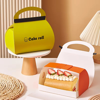 Logotipo personalizado Rectángulo Embalaje Bento Fancy Regalo de lujo Mousse Caja de lujo Rollo de pastel con asa