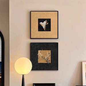 Framed Wall Art Abstract Painting Oil Canvas Black Frame Square Modern Minimalist Decor For Living Room <b>Bedroom</b> Entryway - Product Image 1